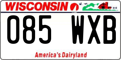 WI license plate 085WXB