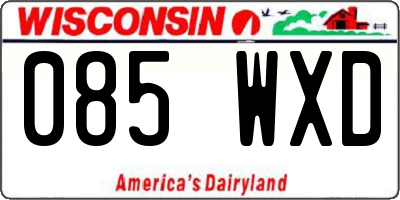 WI license plate 085WXD