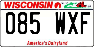 WI license plate 085WXF