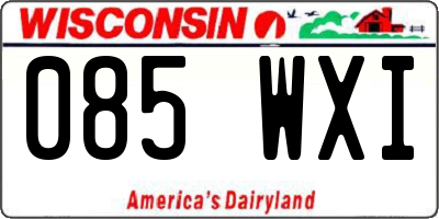 WI license plate 085WXI