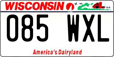 WI license plate 085WXL