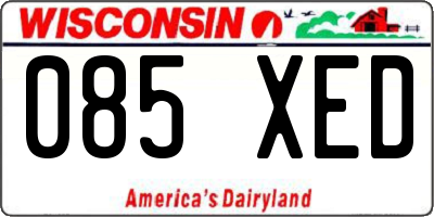 WI license plate 085XED
