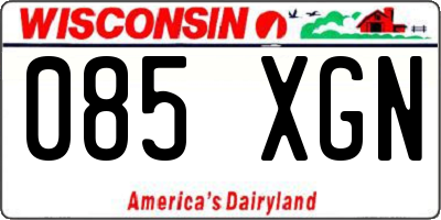 WI license plate 085XGN