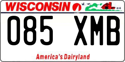 WI license plate 085XMB