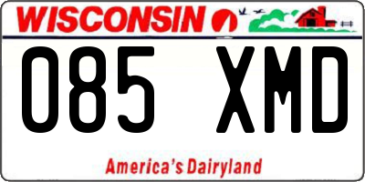 WI license plate 085XMD