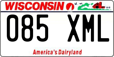 WI license plate 085XML