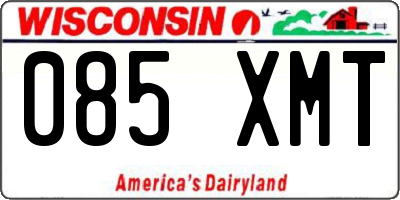WI license plate 085XMT