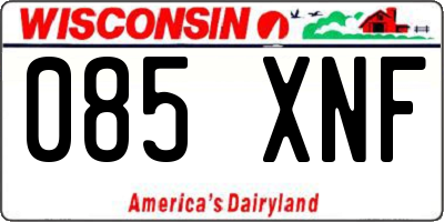 WI license plate 085XNF