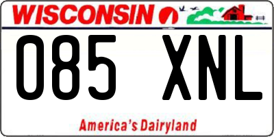 WI license plate 085XNL
