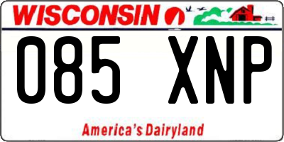 WI license plate 085XNP