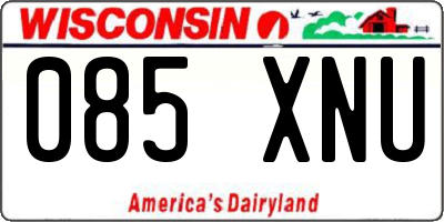 WI license plate 085XNU
