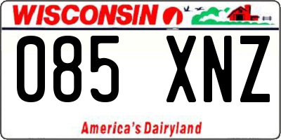 WI license plate 085XNZ