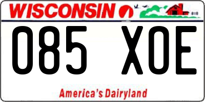 WI license plate 085XOE