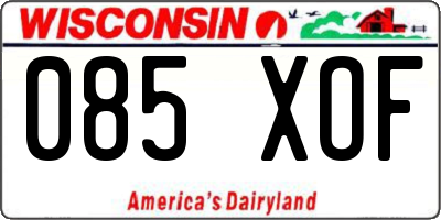 WI license plate 085XOF