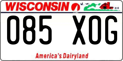 WI license plate 085XOG