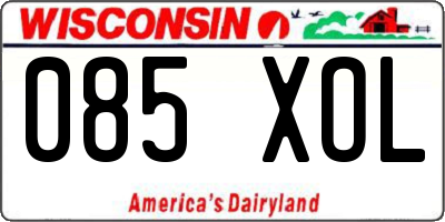 WI license plate 085XOL
