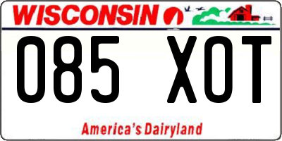 WI license plate 085XOT