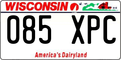 WI license plate 085XPC