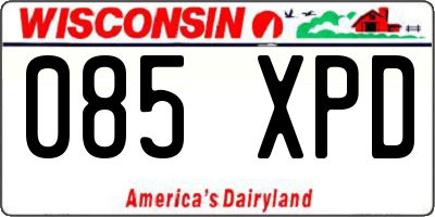 WI license plate 085XPD