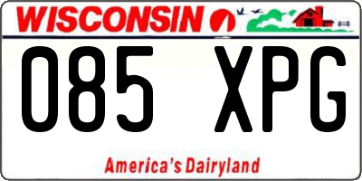 WI license plate 085XPG