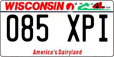 WI license plate 085XPI