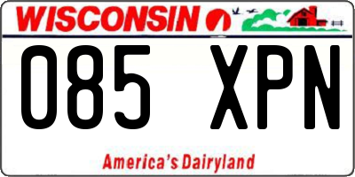 WI license plate 085XPN