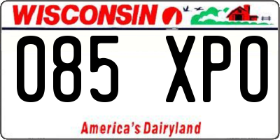 WI license plate 085XPO