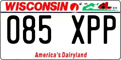 WI license plate 085XPP