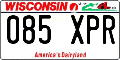 WI license plate 085XPR