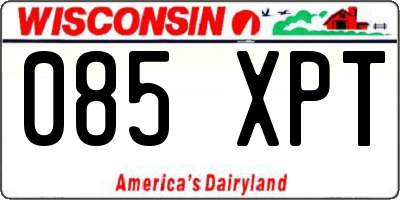 WI license plate 085XPT