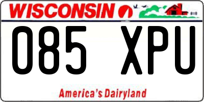 WI license plate 085XPU