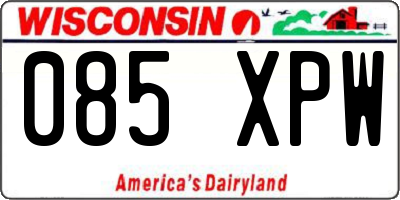 WI license plate 085XPW