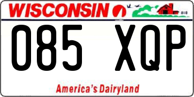 WI license plate 085XQP