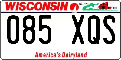 WI license plate 085XQS