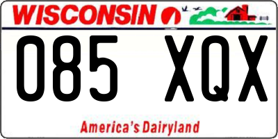 WI license plate 085XQX