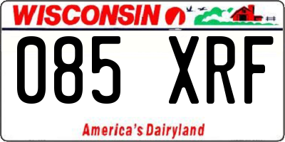 WI license plate 085XRF