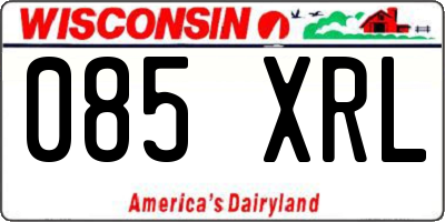 WI license plate 085XRL