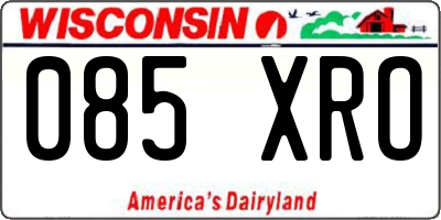 WI license plate 085XRO
