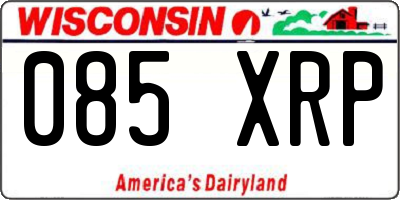 WI license plate 085XRP