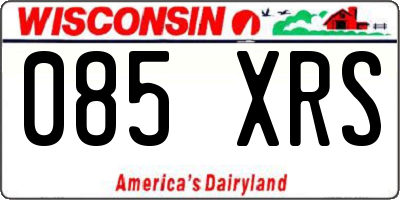 WI license plate 085XRS