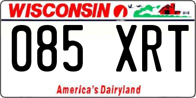 WI license plate 085XRT