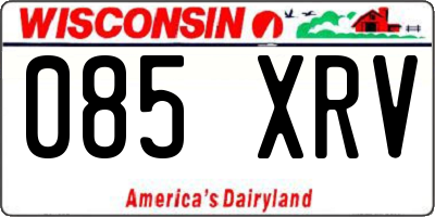 WI license plate 085XRV