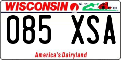 WI license plate 085XSA