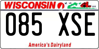 WI license plate 085XSE