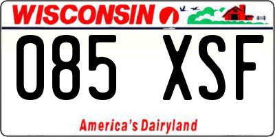 WI license plate 085XSF