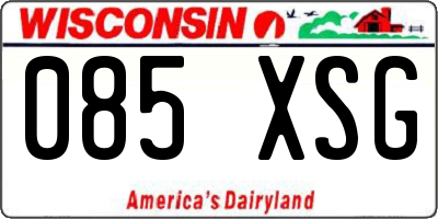 WI license plate 085XSG
