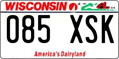 WI license plate 085XSK