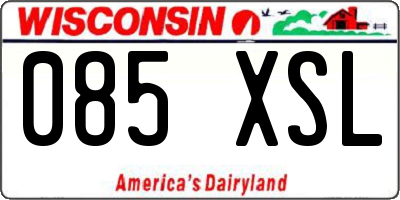 WI license plate 085XSL