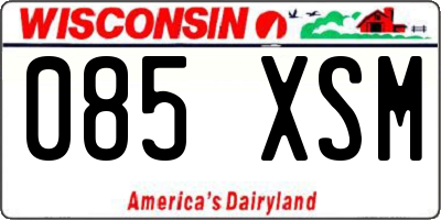 WI license plate 085XSM