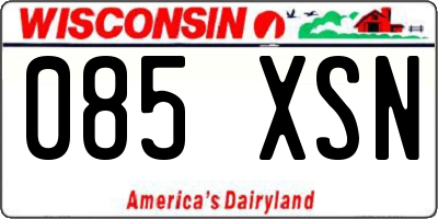 WI license plate 085XSN